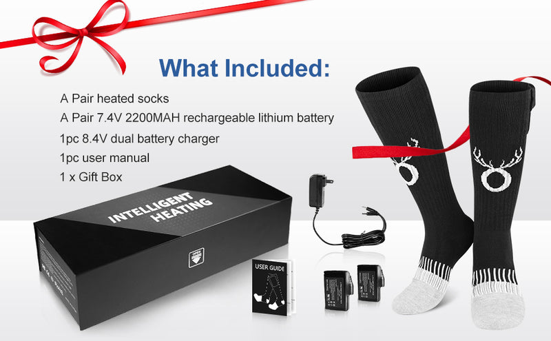 Load image into Gallery viewer, SNOW DEER Heated Socks for Men Women, App Control Rechargeable Electric Heating Warm Sock
