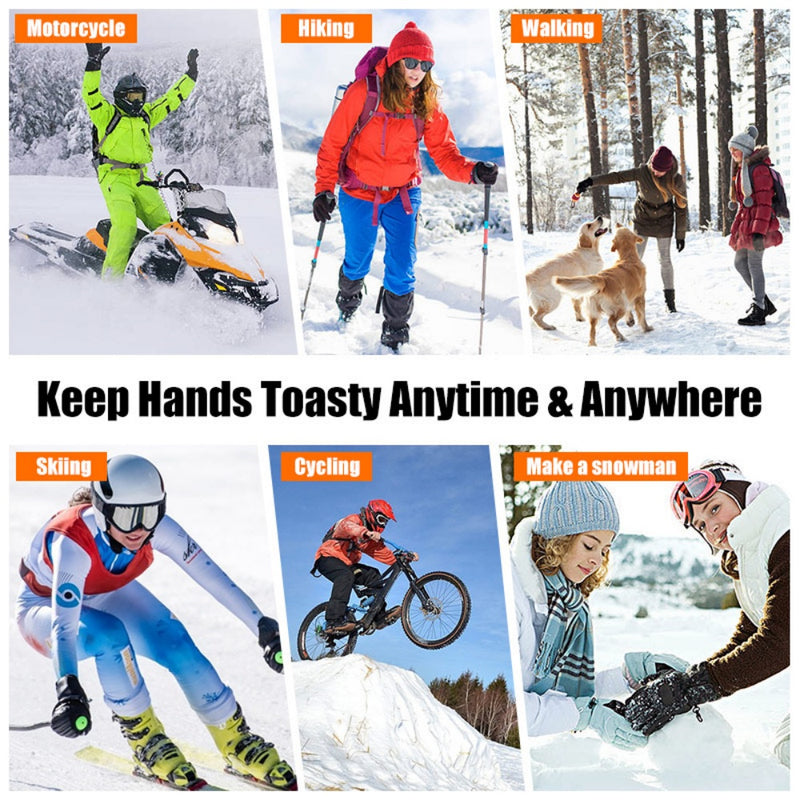Load image into Gallery viewer, SNOW DEER Heated Gloves for Men Women Rechargeable Heated Ski Gloves Touchscreen Waterproof Electric Heated Fishing Gloves for Winter Outdoor Work Skiing Hiking Camping Raynaud Riding