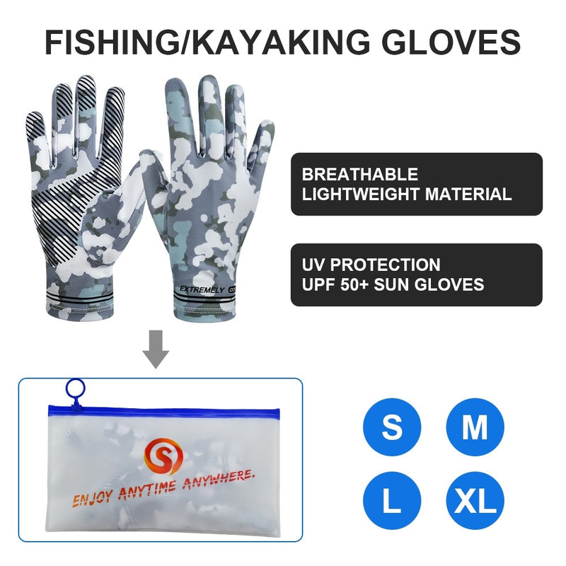 Load image into Gallery viewer, Cycling Gloves Touchscreen Full Finger Sun UV Protection UPF 50+ Summer Gloves for Driving Fishing