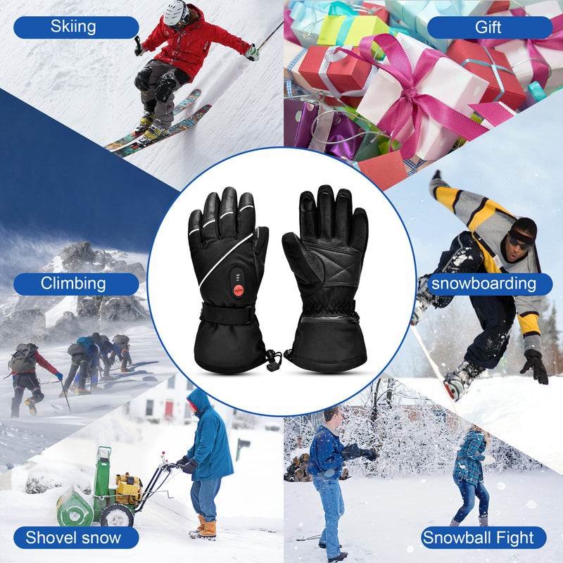 Load image into Gallery viewer, Snow deer Unisex Heated Gloves 7.4V 2200mAh Electric Rechargeable Winter Warm Glove Liners for Arthritis Raynaud Thin Gloves Riding Ski Snowboarding Hiking Cycling Hand Warmers