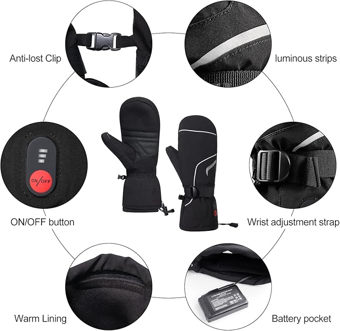 Load image into Gallery viewer, https://www.walmart.com/ip/SNOW-DEER-Upgraded-Heated-Gloves-for-Men-Women-Rechargeable-Electric-Mittens-with-Battery-Display-Waterproof-for-Skiing-Hiking-Winter-Work/16921117582