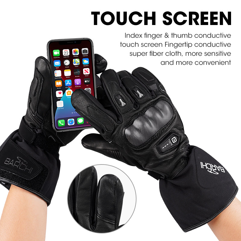 Load image into Gallery viewer, SNOW DEER Heated Gloves for Men Women Heated Motorcycle Glove Electric Waterproof Heating Gloves Touchscreen Rechargeable Battery Hand Warmers w/ 12V Motorcycle Wire for Outdoor Work Snowmobiles