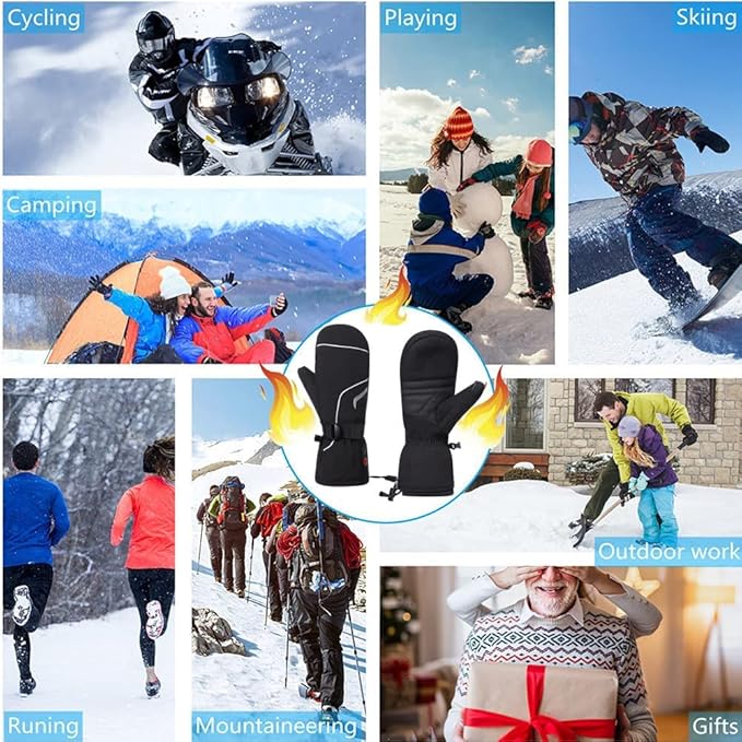 Load image into Gallery viewer, https://www.walmart.com/ip/SNOW-DEER-Upgraded-Heated-Gloves-for-Men-Women-Rechargeable-Electric-Mittens-with-Battery-Display-Waterproof-for-Skiing-Hiking-Winter-Work/16921117582