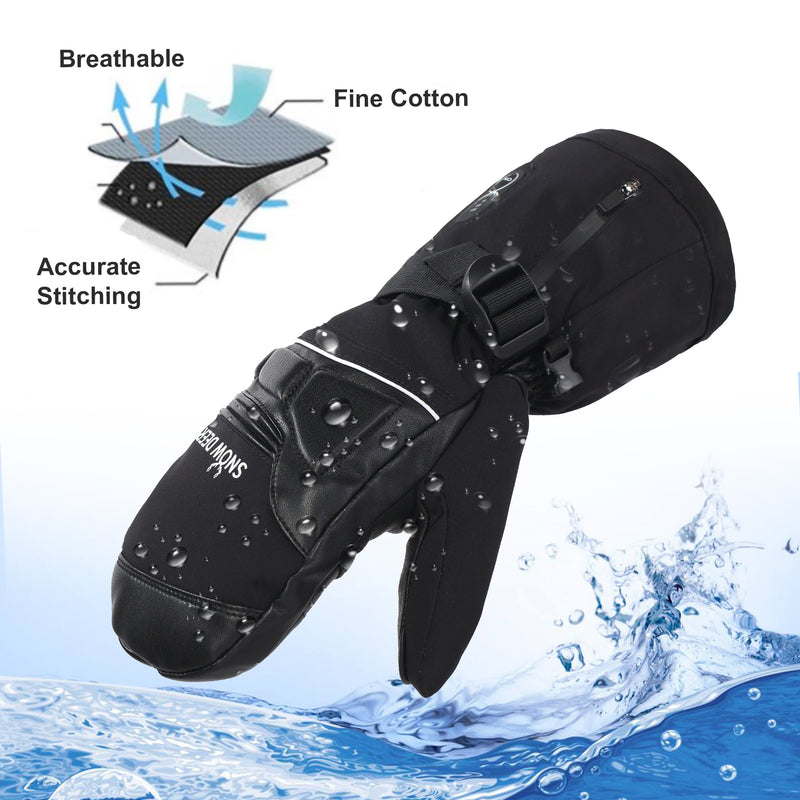 Load image into Gallery viewer, SNOW DEER Heated Mittens for Men and Women Waterproof Ski Gloves with Touchscreen 7.4V 2200mAh Battery Gloves Electric Rechargeable Thermal Mittens for Hands Warm