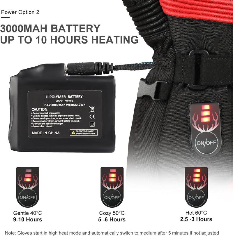 Load image into Gallery viewer, SNOW DEER Heated Motorcycle Gloves,7.4V 3000MAH Electric Rechargeable Battery Waterproof Riding Gloves Men Women for Winter Biking Cycling Ski Snow Insulated Glove Hand Warmer Moto Gloves