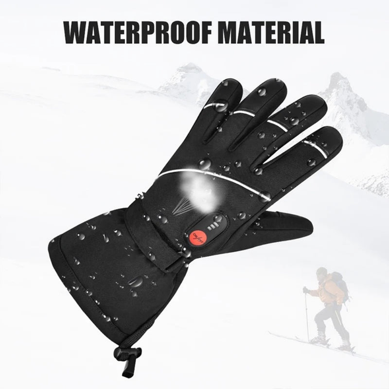 Load image into Gallery viewer, SNOW DERR Heated Gloves for Men Rechargeable Waterproof Winter,Machine Washable Electric Heating Ski Glove for Hiking Motorcycling Camping Fishing Cold Weather Hand Warmers