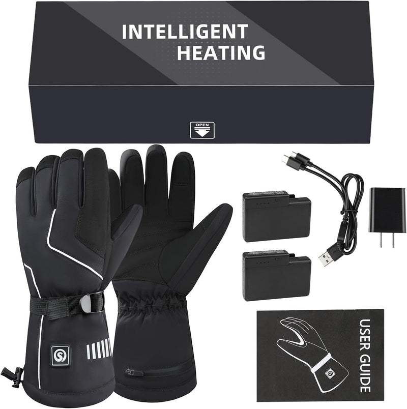 Load image into Gallery viewer, SNOW DEER Rechargeable Heated Gloves for Men & Women | 4400mAh Large Battery | 3-Level Temp Control, Touchscreen & Waterproof | Warm for Skiing, Cycling, Hiking, Winter Outdoor Activities