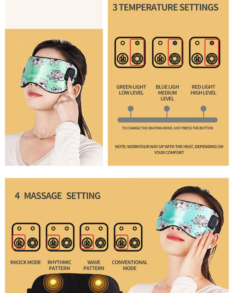 Load image into Gallery viewer, Silk Massage Heating Eye Mask Vibration