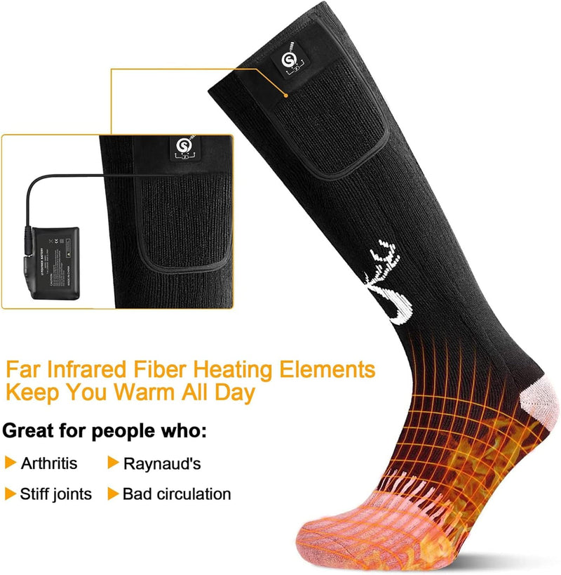 Load image into Gallery viewer, SNOW DEER Electric Heated Socks, Suitable for Both Genders – Ultimate Winter Companion for Hunting, Fishing, Camping, Trekking, & Ski Expeditions