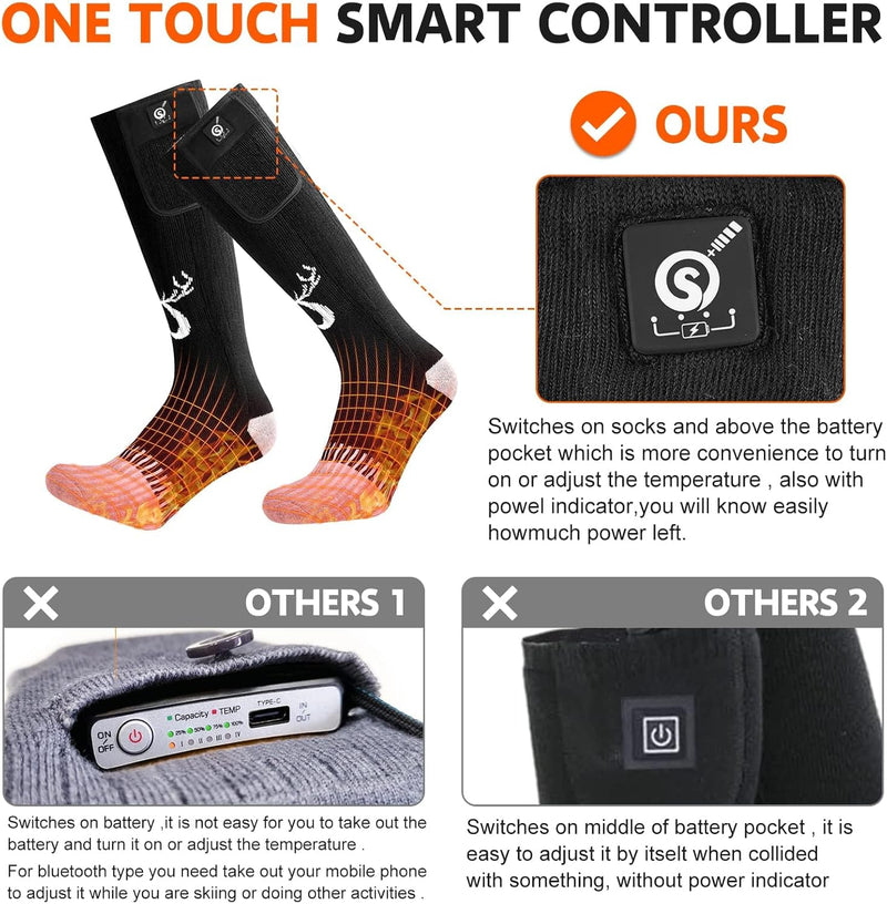 Load image into Gallery viewer, SNOW DEER Electric Heated Socks, Suitable for Both Genders – Ultimate Winter Companion for Hunting, Fishing, Camping, Trekking, & Ski Expeditions