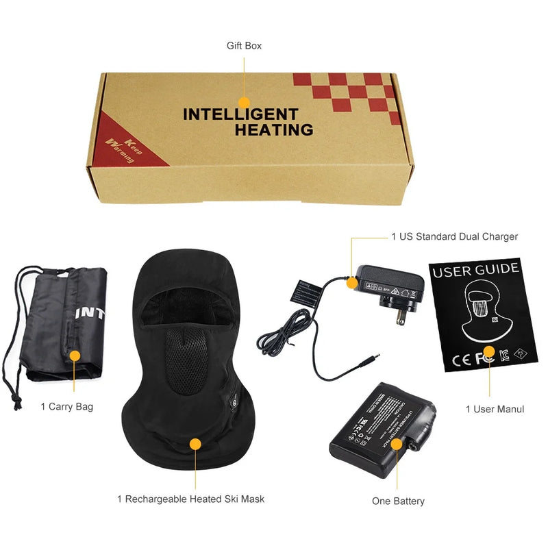Load image into Gallery viewer, Snow Deer Riding Heating Face Mask Men Women Winter Thermal Windproof Rechargeable Battery Motorcycle Outdoor Sports Heated Mask Head Cover Scarf