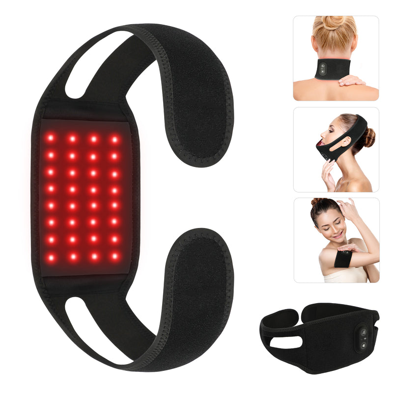 Load image into Gallery viewer, SNOW DEER Red Light Wellness Neck Belt – 850nm Near-Infrared & 660nm Red Light Wearable Wrap for Chin, Neck, Wrist, Leg & Hand, Portable with Timer
