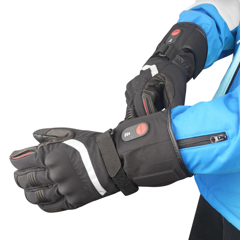 Load image into Gallery viewer, SNOW DEER Heated Gloves for Men Women, Temperature Display Heated Motorcycle Gloves, 2200mAh Rechargeable Battery Winter Gloves for Skiing Motorcycle Cycling Fishing Hunting