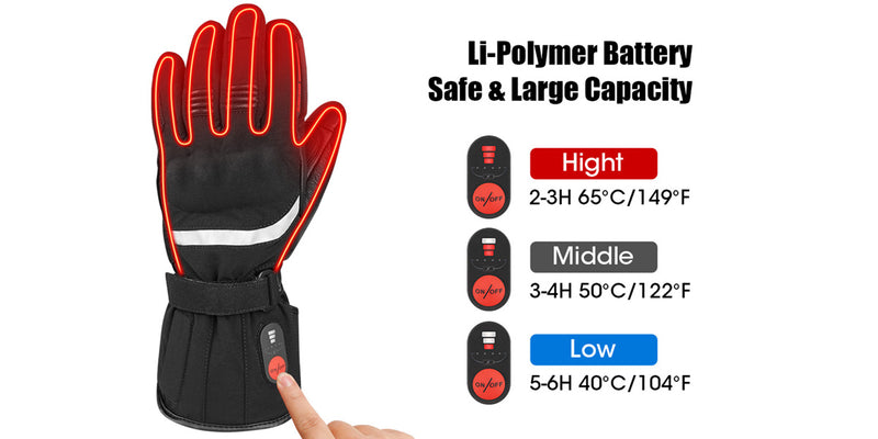 Load image into Gallery viewer, SNOW DEER Heated Gloves for Men Women, Temperature Display Heated Motorcycle Gloves, 2200mAh Rechargeable Battery Winter Gloves for Skiing Motorcycle Cycling Fishing Hunting