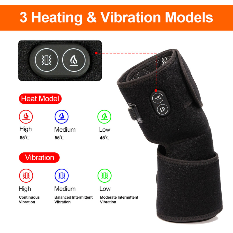 Load image into Gallery viewer, SNOW DEER Heated Knee Brace with Vibration Massage - 3 Heating & 3 Vibration Modes, 7.4V 2200mAh Battery, Relief for Knee Pain, Muscle Stiffness, Arthritis
