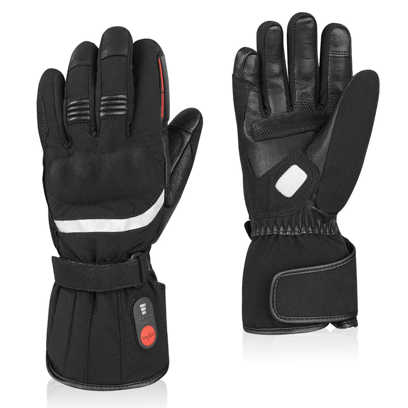 Load image into Gallery viewer, SNOW DEER Heated Gloves for Men Women, Temperature Display Heated Motorcycle Gloves, 2200mAh Rechargeable Battery Winter Gloves for Skiing Motorcycle Cycling Fishing Hunting