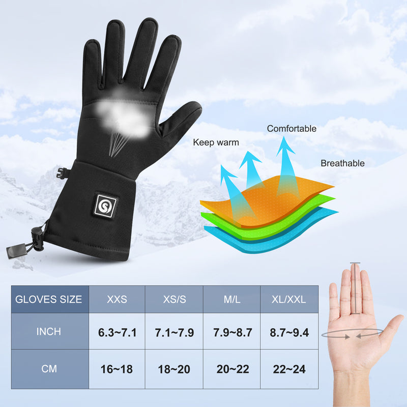 Load image into Gallery viewer, SNOW DEER Heated Gloves for Women Men Rechargeable Waterproof,Glove Liners Ski Snow Gloves for Cold Weather Winter Hand Warmers