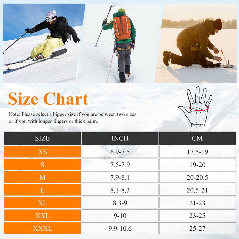 Load image into Gallery viewer, SNOW DEER Heated Gloves for Men Women Rechargeable Heated Ski Gloves Touchscreen Waterproof Electric Heated Fishing Gloves for Winter Outdoor Work Skiing Hiking Camping Raynaud Riding