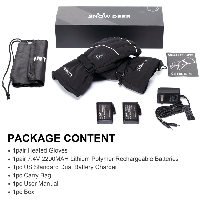 Load image into Gallery viewer, SNOW DEER Upgraded Heated Gloves Men Women,Ski Motorcycle Electric Battery Mittens Gloves