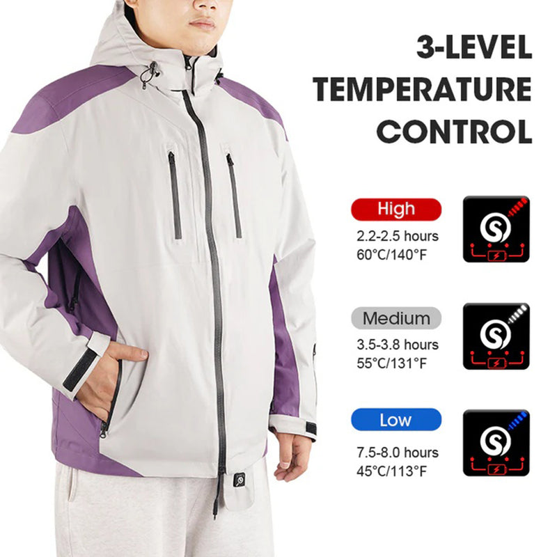 Load image into Gallery viewer, SNOW DEER Heated Ski Jacket – Lightweight, Slim Fit, 3 Heating Zones, Fast Warm-Up, 7.4V 5200mAh Battery