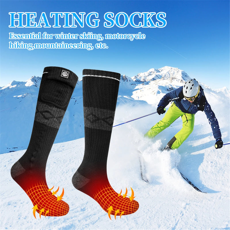 Load image into Gallery viewer, SNOW DEER Electric Rechargable Battery Heating Socks Leg Warmers, Winter Cold Feet Hunting Ski Camping Hiking Riding Motorcycle Snowboating Thermal Warm Socks
