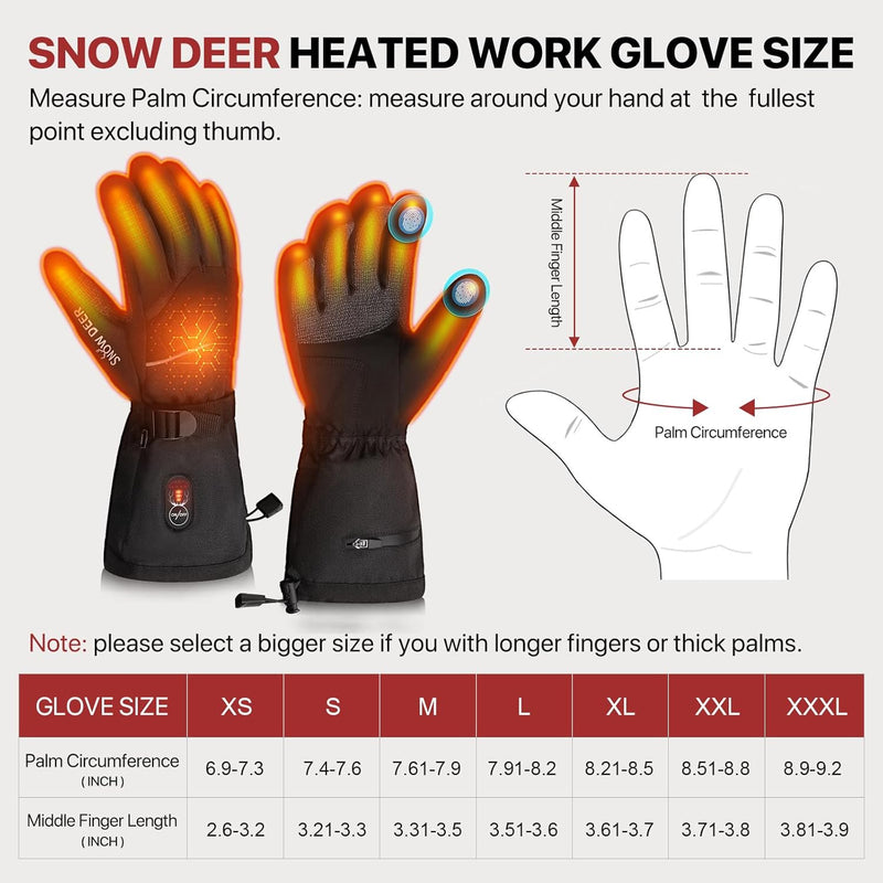 Load image into Gallery viewer, SNOW DEER Heated Work Gloves Men Rechargeable Waterproof, Cut-Resistance Heated Gloves for Men Women, Touchscreen Heated Working Gloves for Men Outdoor Work