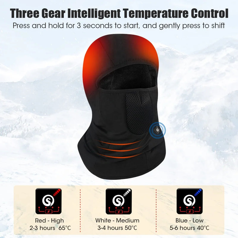 Load image into Gallery viewer, Snow Deer Riding Heating Face Mask Men Women Winter Thermal Windproof Rechargeable Battery Motorcycle Outdoor Sports Heated Mask Head Cover Scarf
