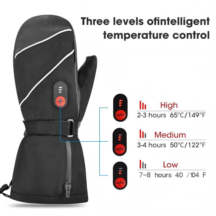 Load image into Gallery viewer, SNOW DEER Heated Gloves Battery Heat Motorcycle Gloves Goat-skin Leather 3 Gears Wamer Control Waterproof Electric Heated Mittens