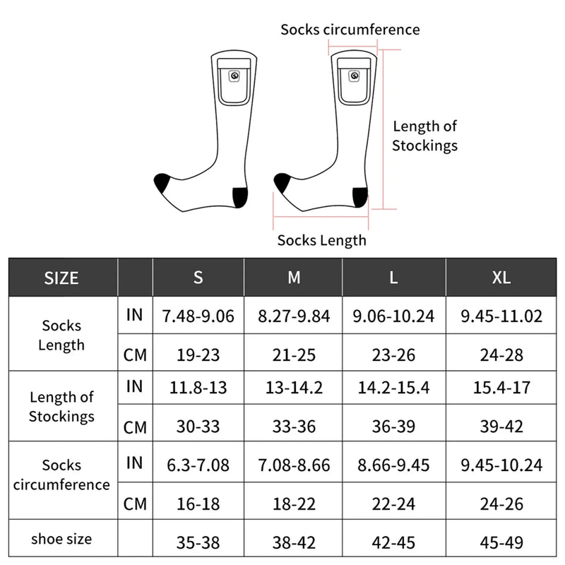 Load image into Gallery viewer, SNOW DEER Electric Rechargable Battery Heating Socks Leg Warmers, Winter Cold Feet Hunting Ski Camping Hiking Riding Motorcycle Snowboating Thermal Warm Socks
