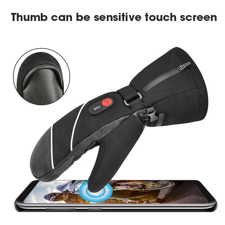 Load image into Gallery viewer, SNOW DEER Heated Gloves Battery Heat Motorcycle Gloves Goat-skin Leather 3 Gears Wamer Control Waterproof Electric Heated Mittens