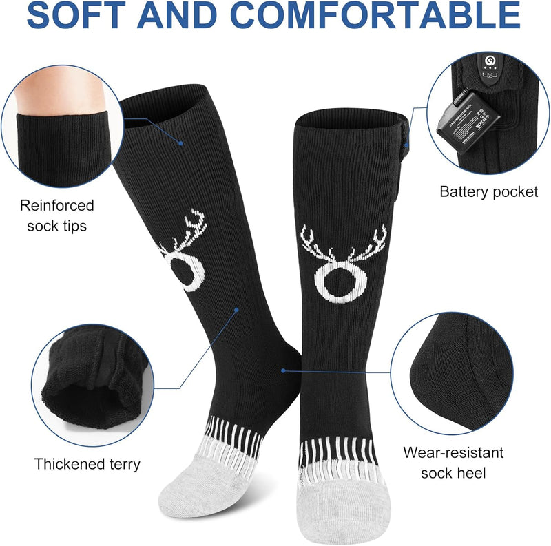 Load image into Gallery viewer, SNOW DEER Heated Socks for Men Women, App Control Rechargeable Electric Heating Warm Sock