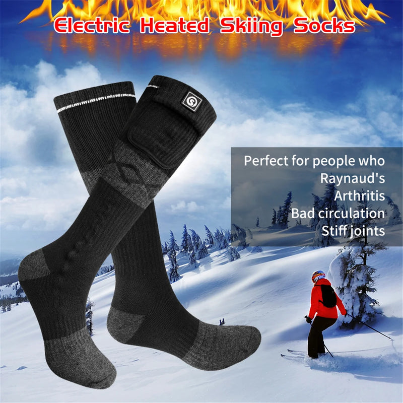 Load image into Gallery viewer, SNOW DEER Electric Rechargable Battery Heating Socks Leg Warmers, Winter Cold Feet Hunting Ski Camping Hiking Riding Motorcycle Snowboating Thermal Warm Socks