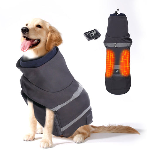 SNOW DEER Heated Dog Warm Coat - Winter Jacket with Power Bank, Outdoor Apparel Vest Indoor Warm Clothes Coat Heated Dog Clothes