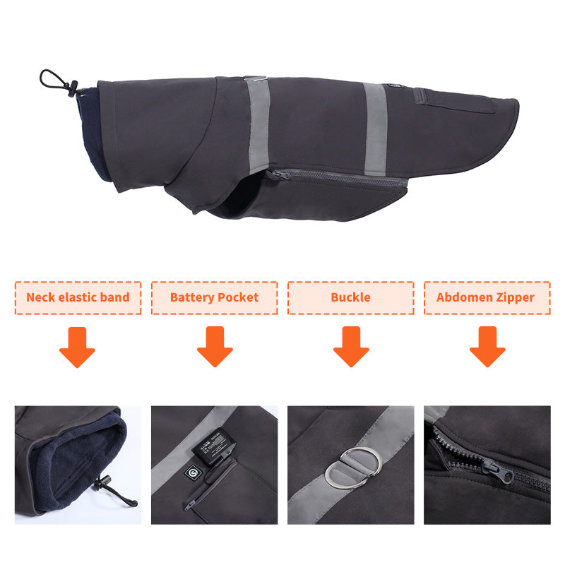 Load image into Gallery viewer, SNOW DEER Heated Dog Warm Coat - Winter Jacket with Power Bank, Outdoor Apparel Vest Indoor Warm Clothes Coat Heated Dog Clothes
