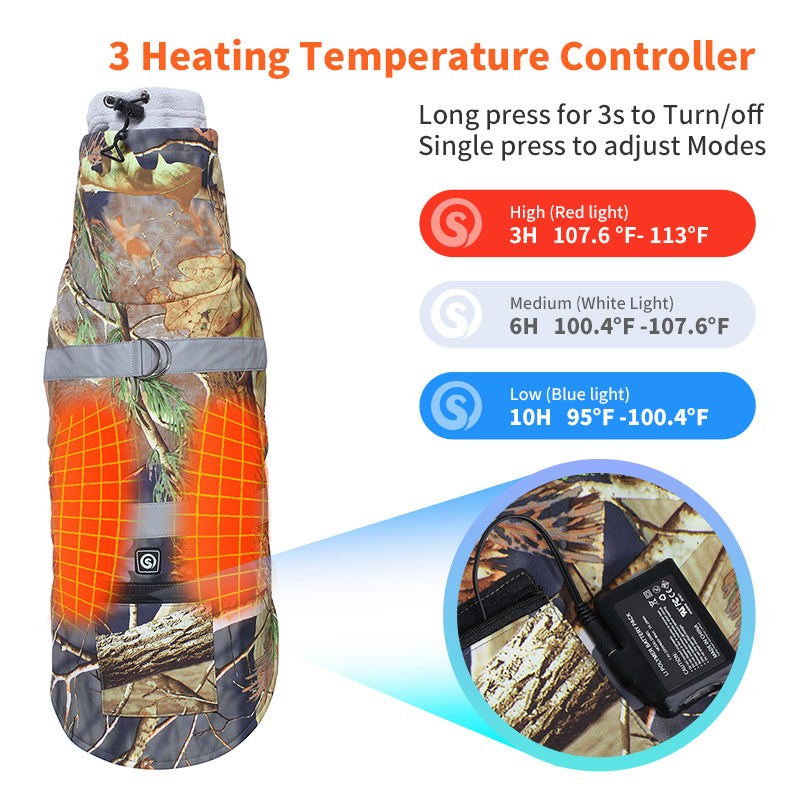 Load image into Gallery viewer, SNOW DEER Heated Dog Warm Coat - Winter Jacket with Power Bank, Outdoor Apparel Vest Indoor Warm Clothes Coat Heated Dog Clothes