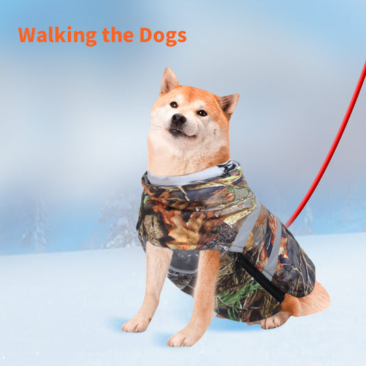 SNOW DEER Heated Dog Warm Coat - Winter Jacket with Power Bank, Outdoor Apparel Vest Indoor Warm Clothes Coat Heated Dog Clothes