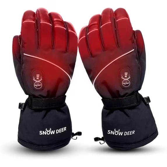 Load image into Gallery viewer, SNOW DEERElectric Heated Gloves, Waterproof & Windproof Ski Gloves with Rechargeable Battery & Touchscreen - Three Heat Settings for Cold Weather Snowboarding