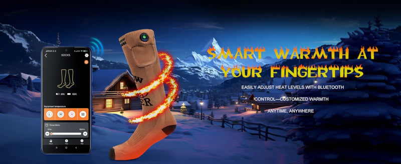 Load image into Gallery viewer, SNOW DEER Hunting Heated Socks with App Control for Men Women, Rechargeable Electric Heating Warm Sock for Motorcycle Hunting Ski Hiking Cold Winter Work Washable