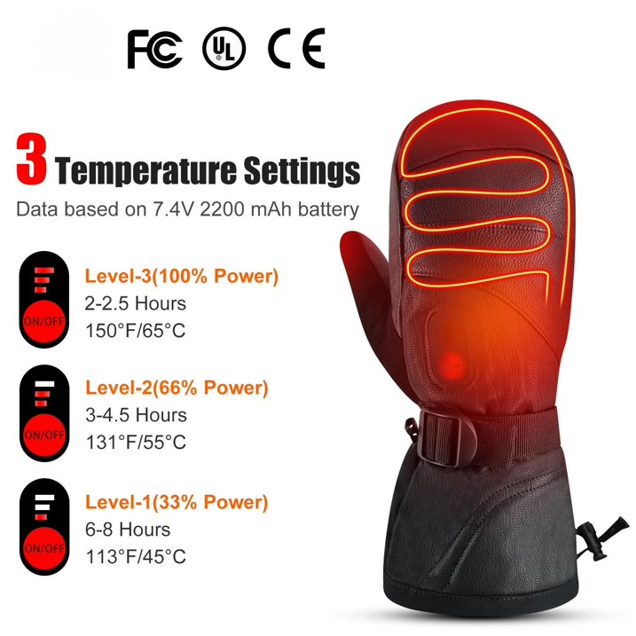 Load image into Gallery viewer, SNOW DEER All Finger Mittens Heated Gloves Touch Phone Waterproof Windproof Battery Electric Heated Skiing Gloves Men Women Thermal