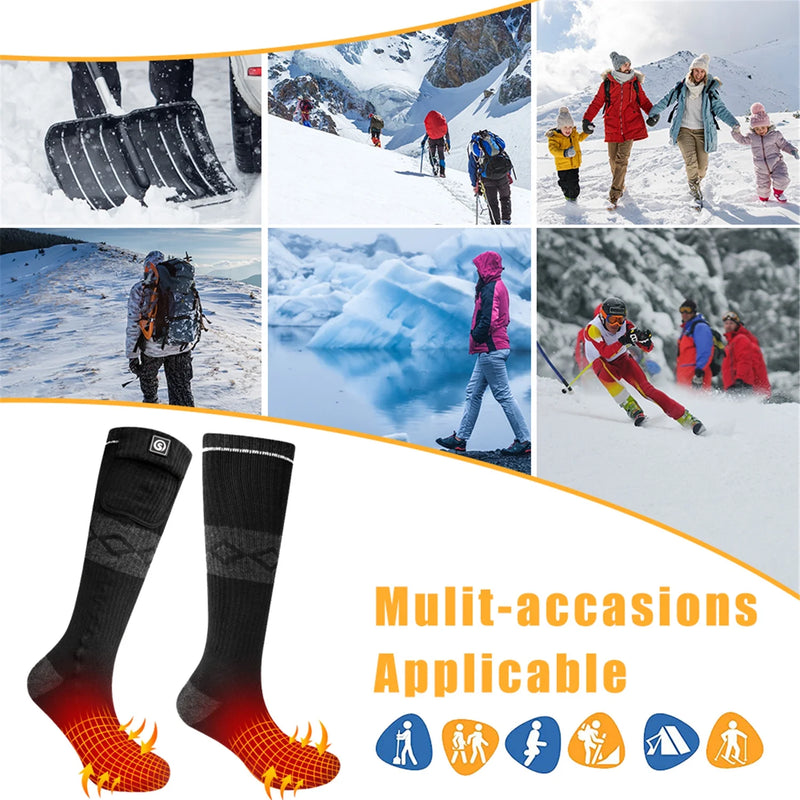 Load image into Gallery viewer, SNOW DEER Electric Rechargable Battery Heating Socks Leg Warmers, Winter Cold Feet Hunting Ski Camping Hiking Riding Motorcycle Snowboating Thermal Warm Socks