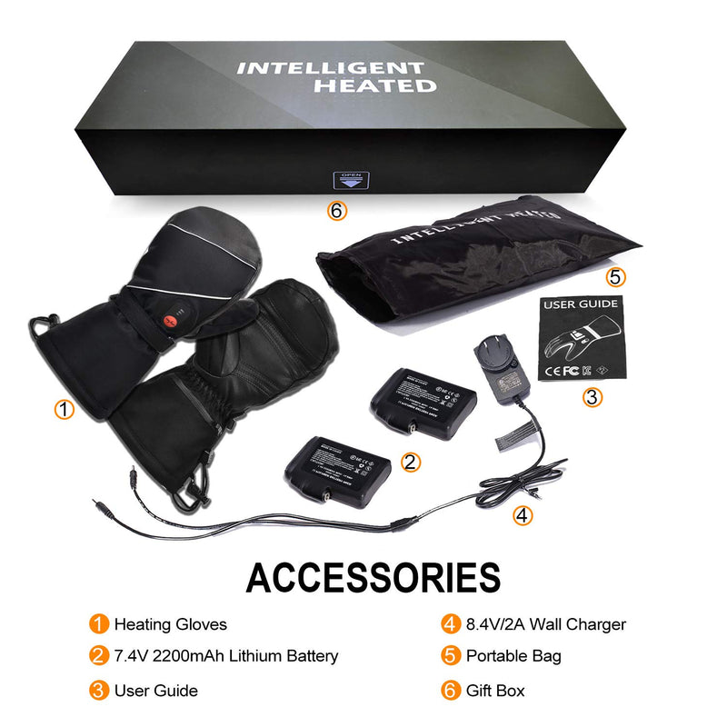 Load image into Gallery viewer, SNOW DEER Heated Gloves Battery Heat Motorcycle Gloves Goat-skin Leather 3 Gears Wamer Control Waterproof Electric Heated Mittens