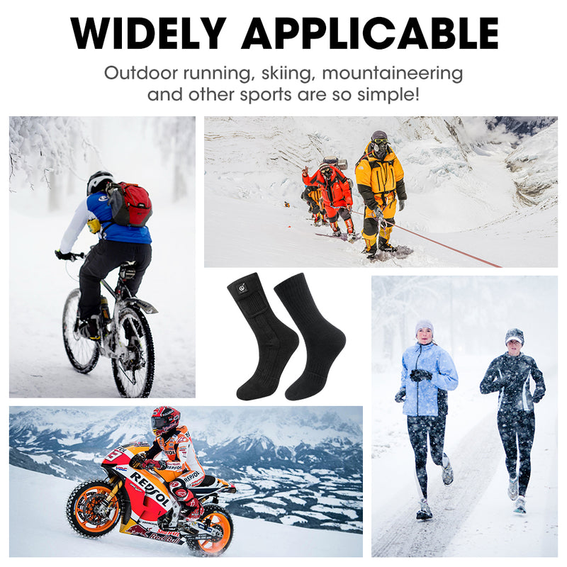 Load image into Gallery viewer, SNOW DEER Heated Socks, Rechargeable Electric Socks with 3 Heat Settings, 10 Hours Heating time Winter Foot Warmers with Large Capacity Batteries for Men/Women