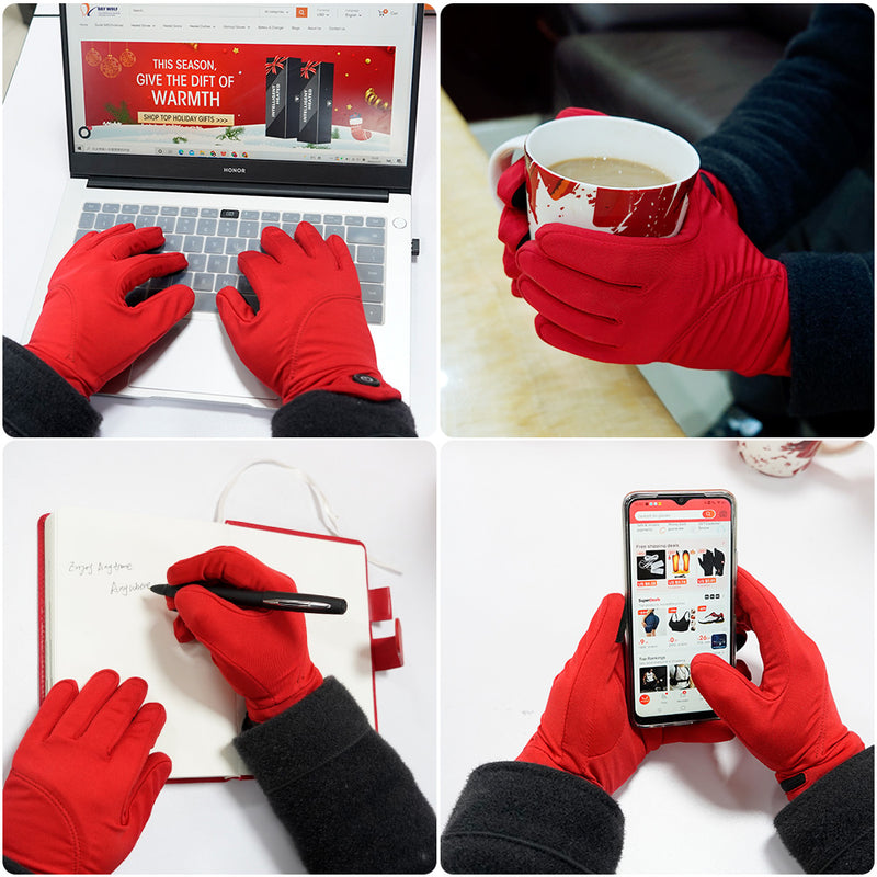Load image into Gallery viewer, Snow deer Unisex Heated Glove Liners Rechargeable Battery Electric Heated Gloves Winter Warm Glove Liners for Arthritis Raynaud Thin Gloves Riding Ski Snowboarding Hiking Cycling Hand Warmers