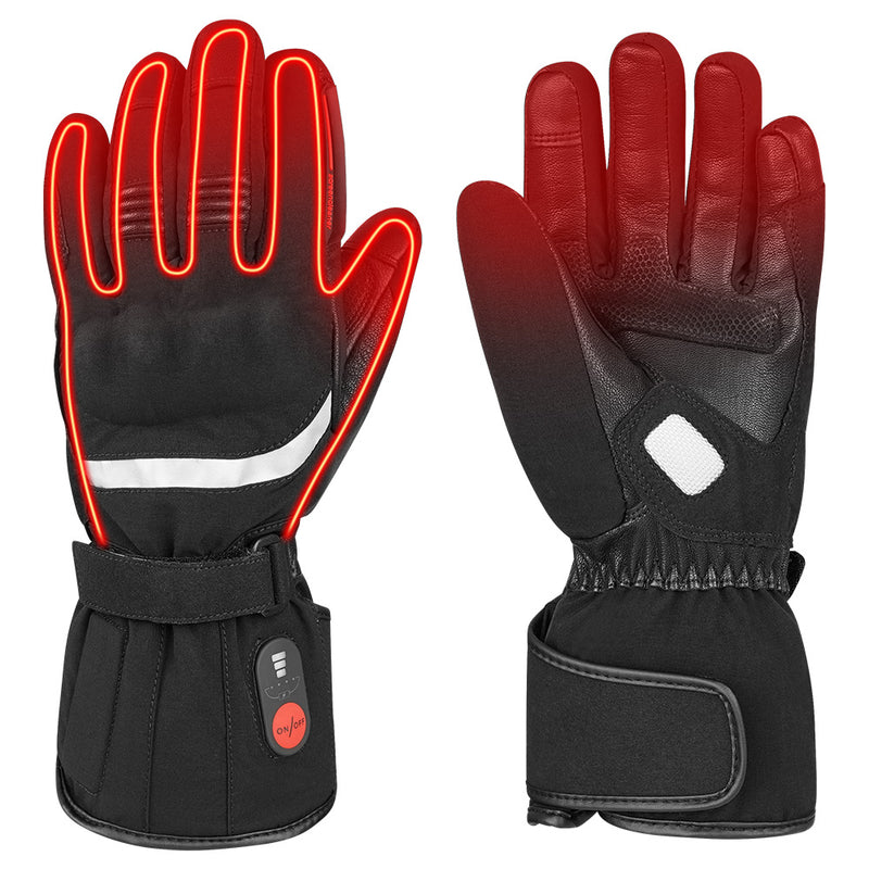 Load image into Gallery viewer, SNOW DEER Heated Gloves for Men Women, Temperature Display Heated Motorcycle Gloves, 2200mAh Rechargeable Battery Winter Gloves for Skiing Motorcycle Cycling Fishing Hunting