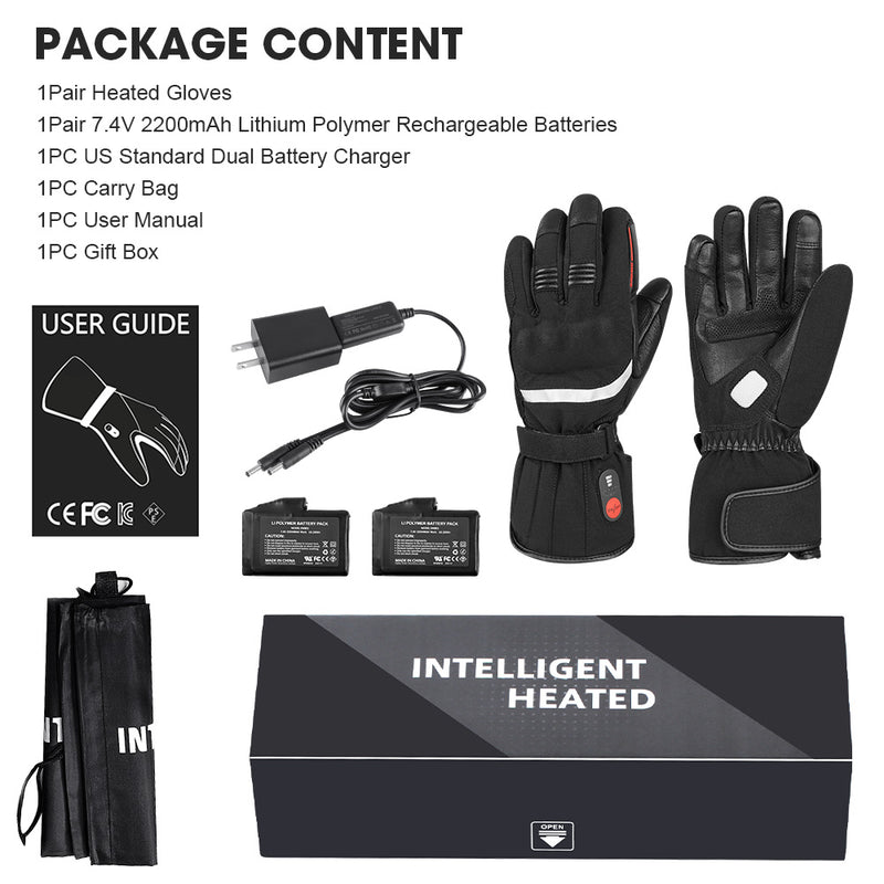 Load image into Gallery viewer, SNOW DEER Heated Gloves for Men Women, Temperature Display Heated Motorcycle Gloves, 2200mAh Rechargeable Battery Winter Gloves for Skiing Motorcycle Cycling Fishing Hunting
