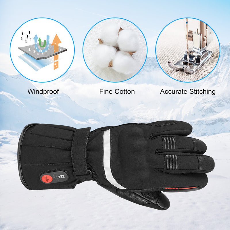 Load image into Gallery viewer, SNOW DEER Heated Gloves for Men Women, Temperature Display Heated Motorcycle Gloves, 2200mAh Rechargeable Battery Winter Gloves for Skiing Motorcycle Cycling Fishing Hunting