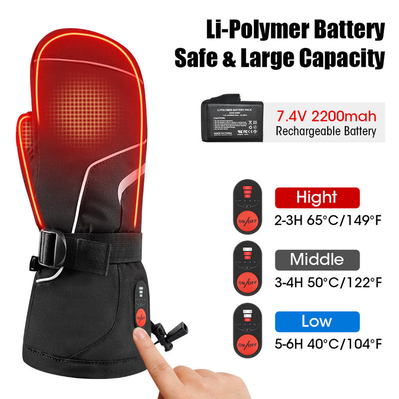 Load image into Gallery viewer, SNOW DEER Upgraded Heated Gloves for Men & Women - Rechargeable Electric Mittens with Battery Display, Waterproof for Skiing, Hiking & Winter Work