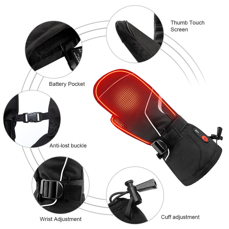 Load image into Gallery viewer, SNOW DEER Upgraded Heated Gloves for Men & Women - Rechargeable Electric Mittens with Battery Display, Waterproof for Skiing, Hiking & Winter Work