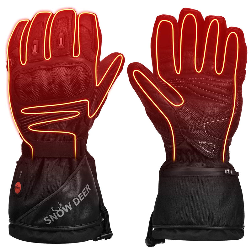 Load image into Gallery viewer, SNOW DEER Heated Motorcycle Gloves - 7.4V Electric Rechargeable Battery Waterproof Gloves for Men Women,Winter Biking Cycling Hunting Fishing Skiing Riding Powered Gloves