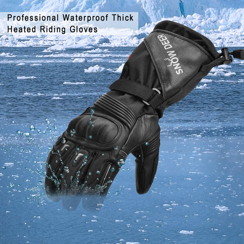 Load image into Gallery viewer, SNOW DEER Heated Motorcycle Gloves - 7.4V Electric Rechargeable Battery Waterproof Gloves for Men Women,Winter Biking Cycling Hunting Fishing Skiing Riding Powered Gloves